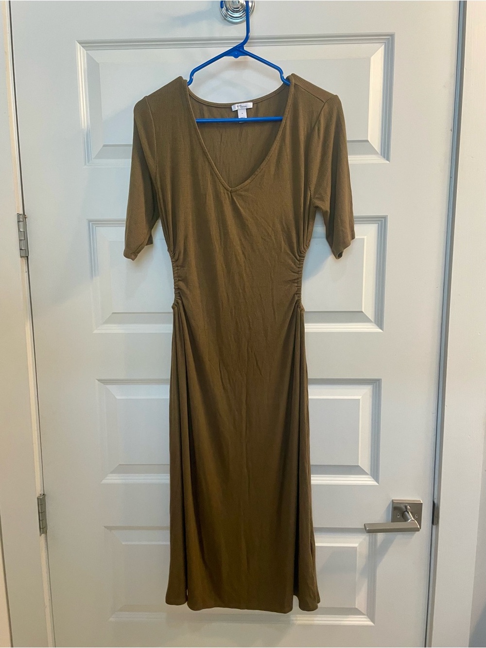 Daily Ritual Olive Green V-Neck Women’s Dress